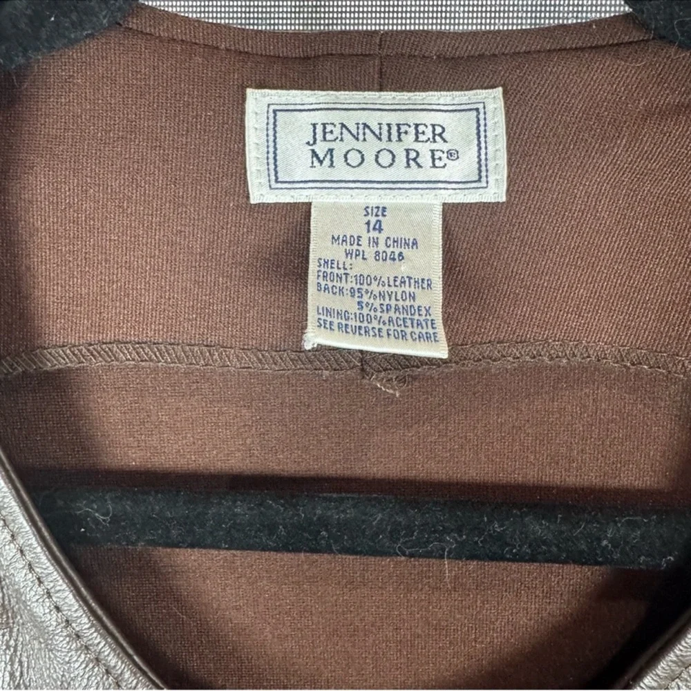Jennifer Moore Dark Brown Leather Zip Vest - Picture 2 of 8